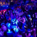 A crowd dancing on the dancefloor in the George